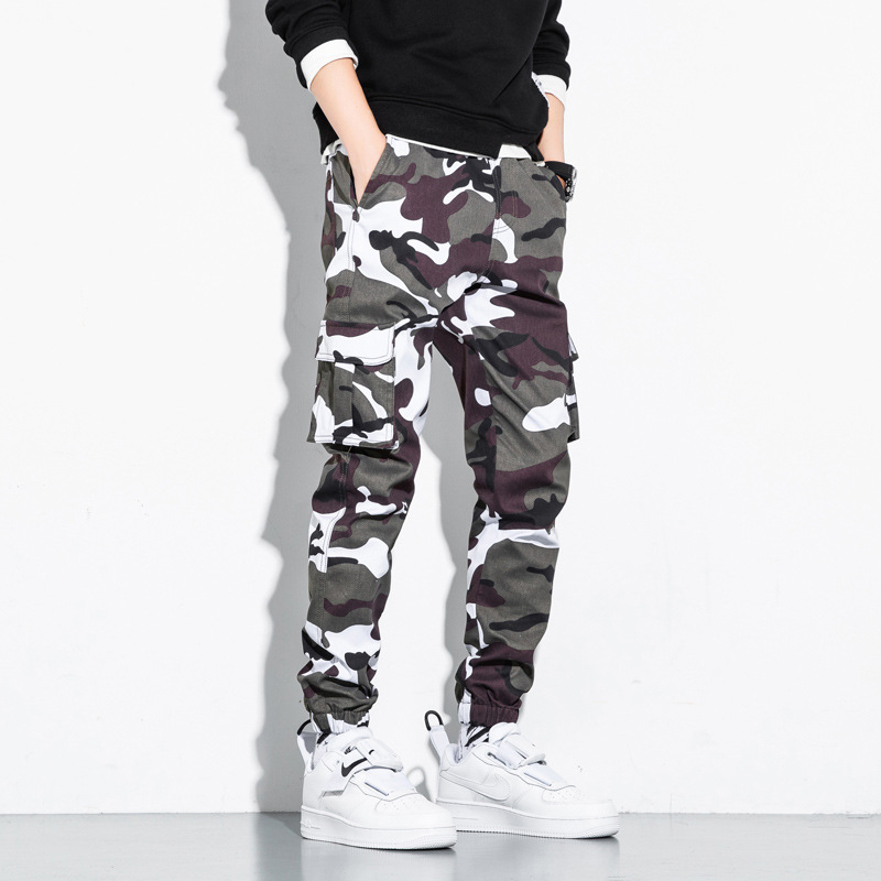 Men's Casual Pants Men's Sports Tooling Nine-Point Pants Korean loose Cotton Pants Men