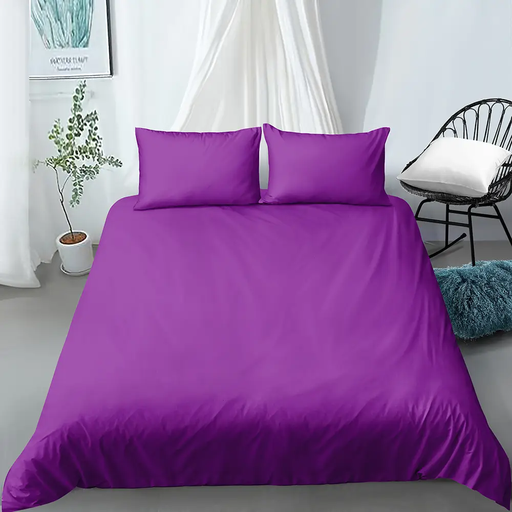 Home Textile Solid Color Three-piece Bedding Kit Custom Duvet Cover Pillowcase Bedding