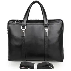 Gentleman Style Leather Men's Bags Business Bag Briefcases Men's Handbags Atmospheric And Stable Handbags - Black - View 1