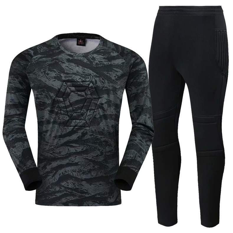 Professional Goalkeeper Soccer Jersey Kit Youth adult Goalie Football Uniform Sponge Protection Goalkeeper Shirt Pants Shorts