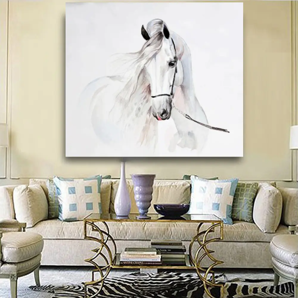 New Style Living Room White Horse 5D Diamond Painting Cross Stitch
