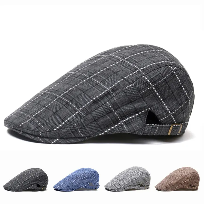 Peaked Cap Forward Cap Plaid Baseball Cap Visor Beret