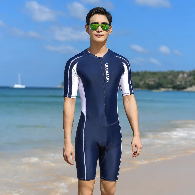 One-Piece Swimsuit Short-Sleeved Five-Point Sports Surfing Suit