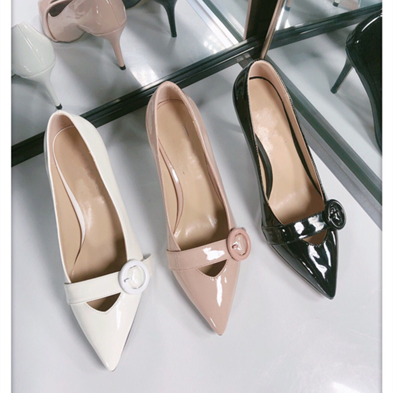 Round Buckle Design Style High Heels