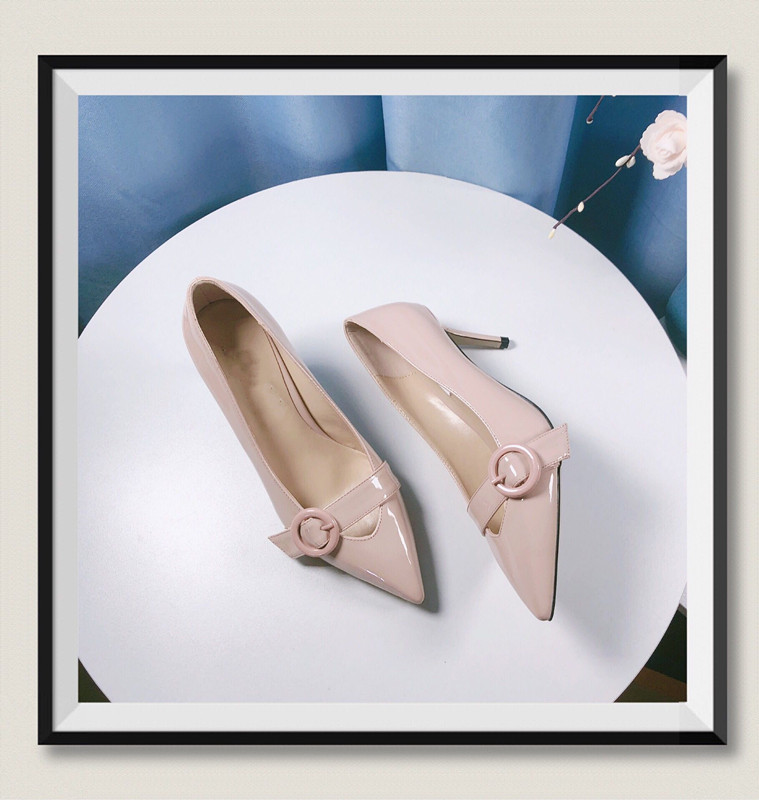 Round Buckle Design Style High Heels