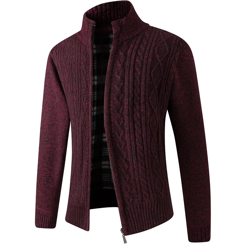 Autumn and Winter Middle-aged Men Plus Velvet Thick Knit