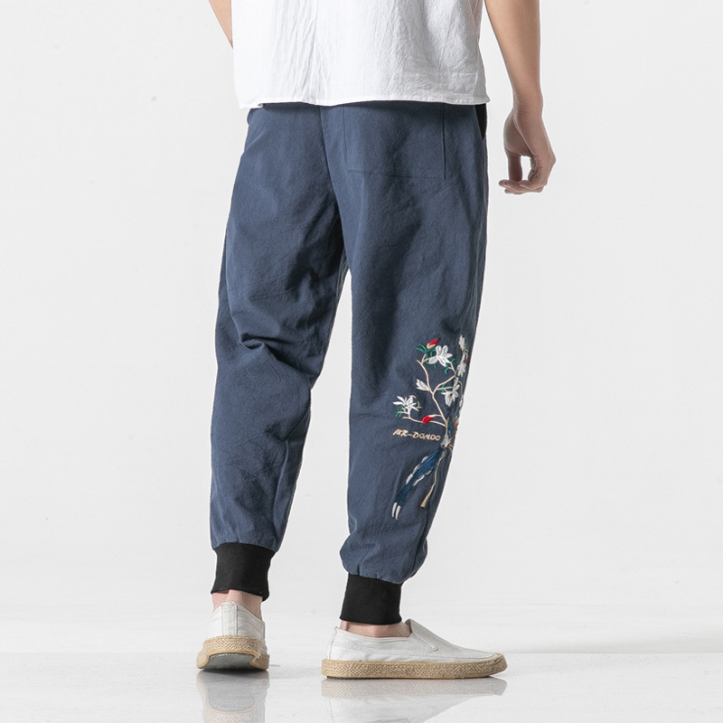 Title 1, Oversized embroidered color cropped trousers, o...