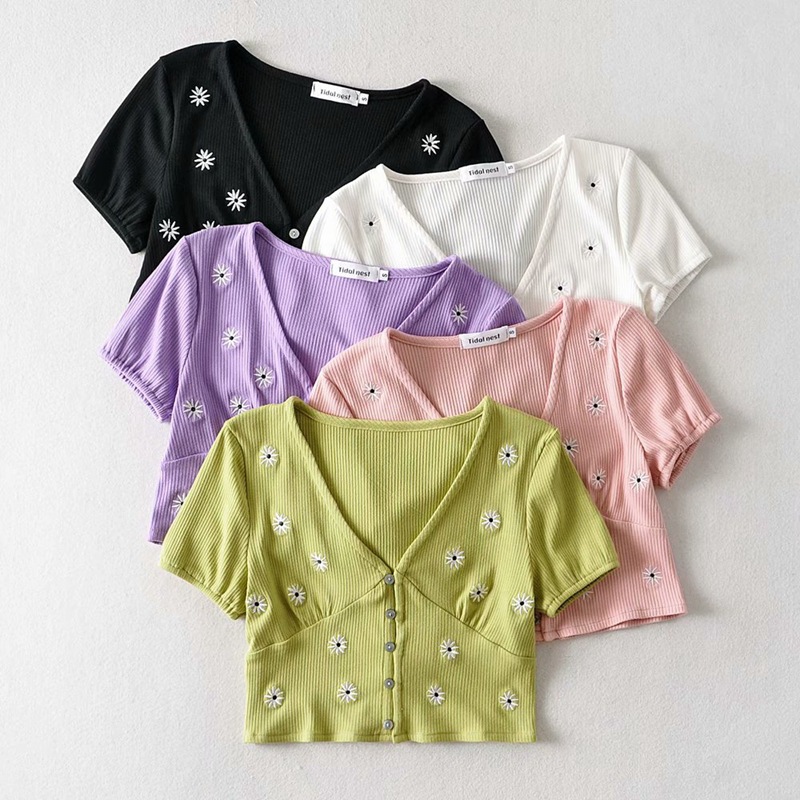 Women's Short Sexy Tight-fitting T-Shirt Knit Top