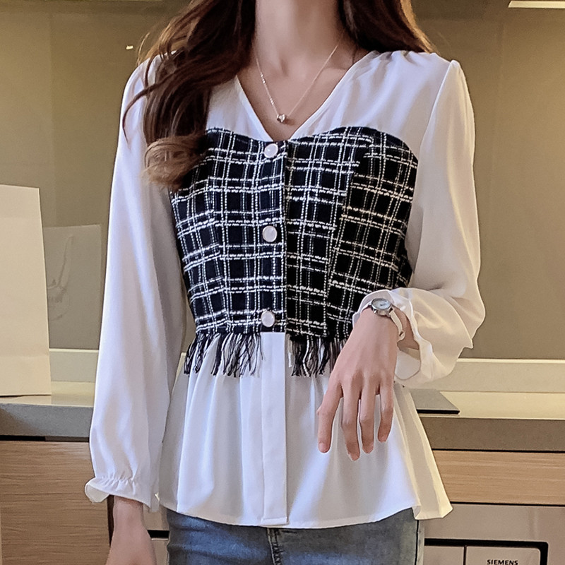 Fashion All-match Slim Chiffon Long-sleeved Shirt