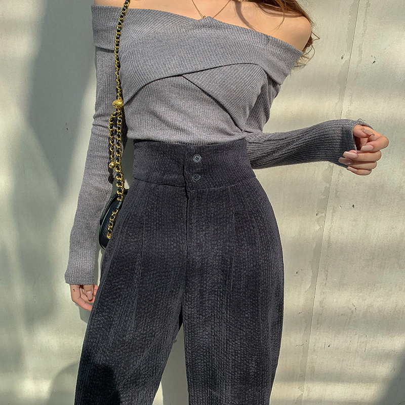 High Waist Straight Loose Wide Leg Pants Retro