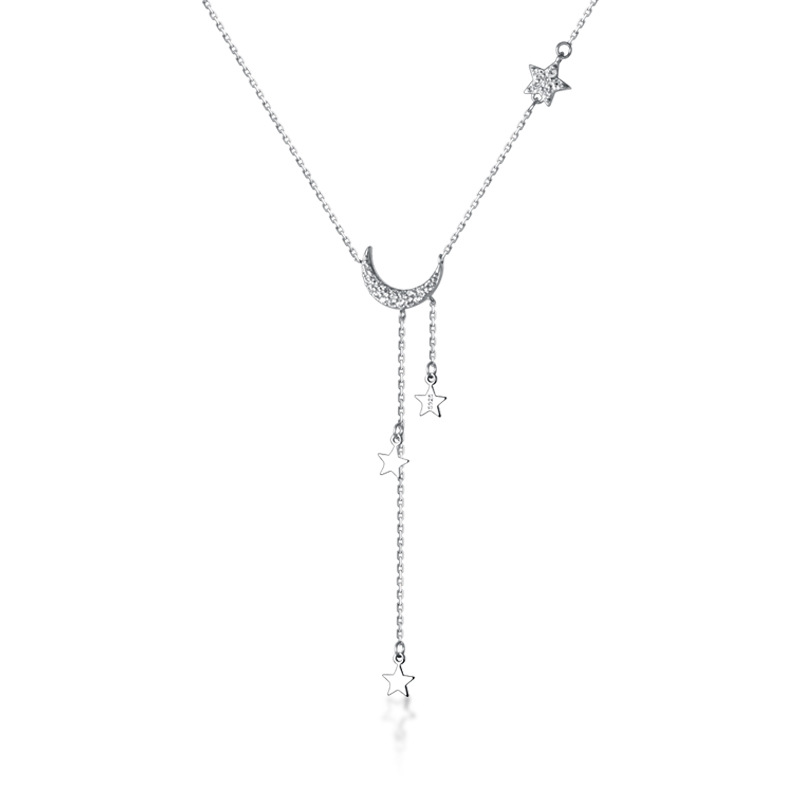 Star and Moon Tassel Necklace