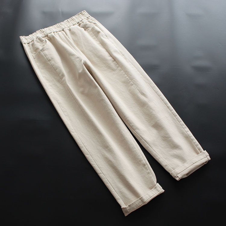 Title 4, Simple Casual Elastic Waist Trousers Solid Colo...