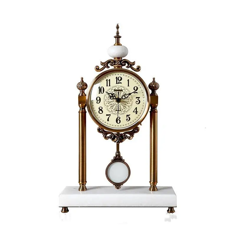 Nordic Desk Clock Desktop Desk Clock Clock Ornaments American Light Luxury Creative Retro Silent Desk Clock