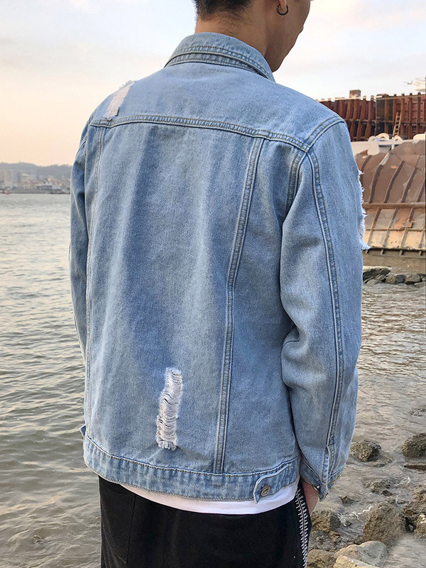 Title 4, Veste en jean déchirée de style coréen pour hommes