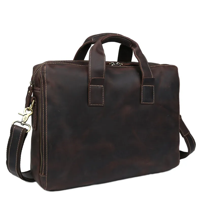Leather Personality Men's Business Bag - Brown