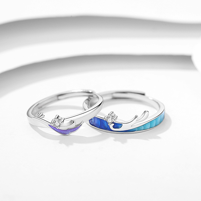 A Pair Of Natural Couple Rings S925 Sterling Silver Pair Ring Valentine's Day Gift