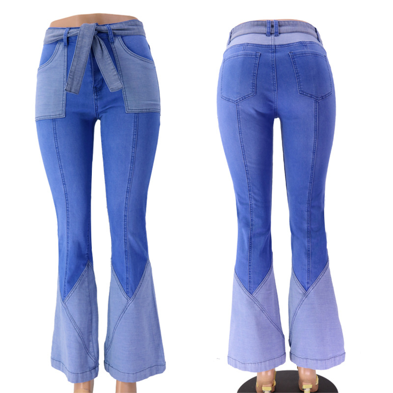 European And American Women's Denim Flared Pants Blue - Shop at LoveMi
