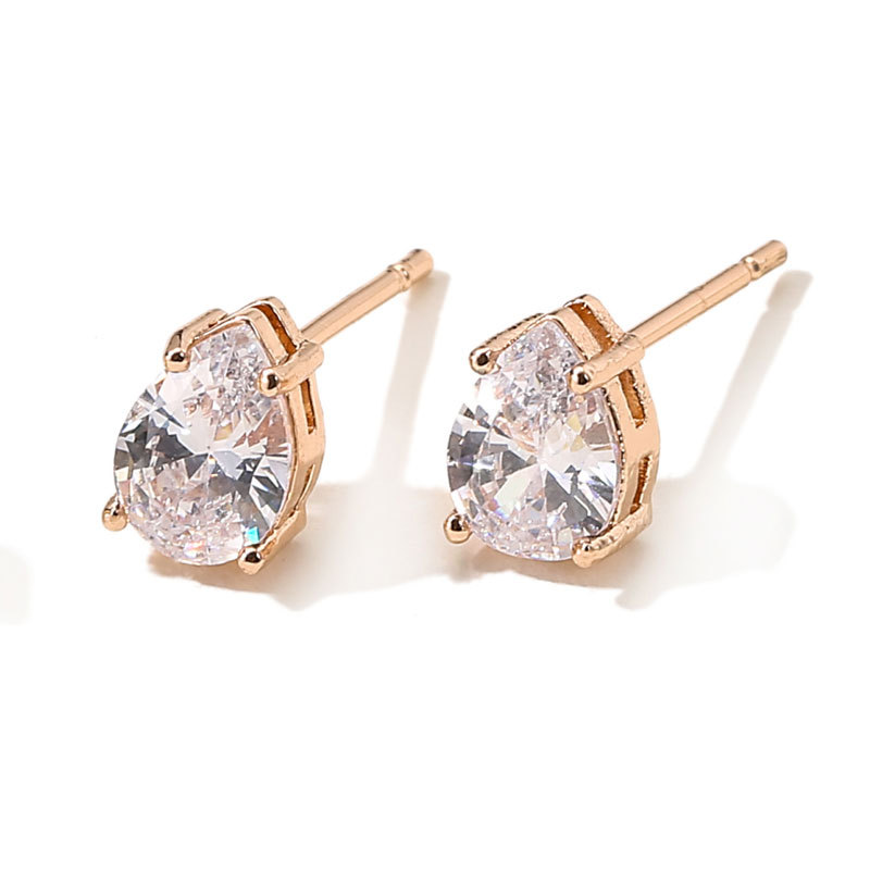 Water Drop Shape Zircon Stud Earrings