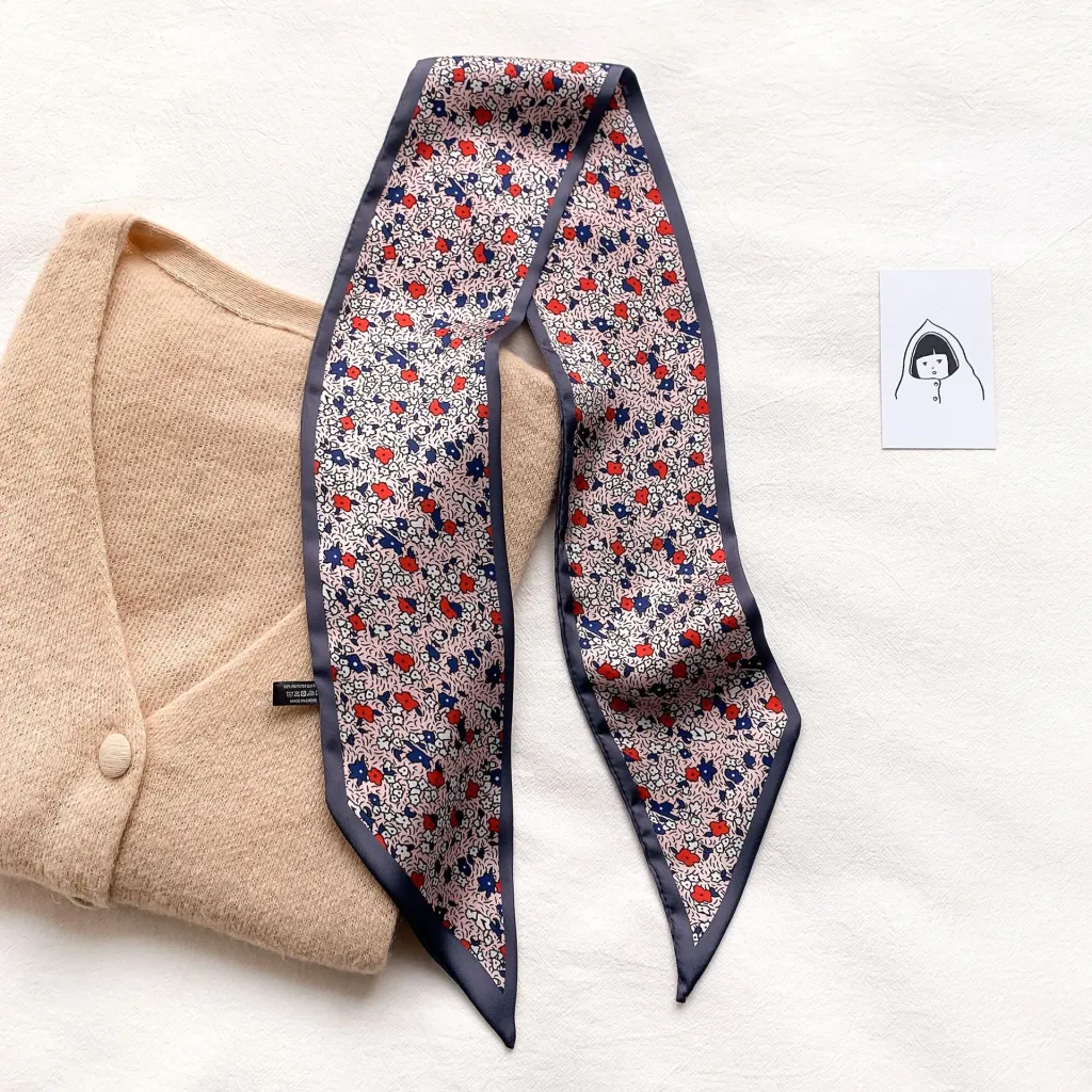 Version Of The New Headband Strap Bag Female Print Decoration Spring And Autumn Art Trend Scarf - Gray