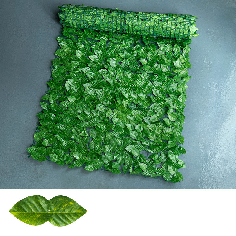 Foreign Trade Simulation Green Radish Leaf Fence Net Artificial Plastic Fence Balcony Fence Simulation Fence Garden Fence — foto 2