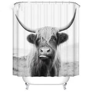 Rustic Farmhouse Cow Shower Curtain for Bathroom Grey - Shop at LoveMi