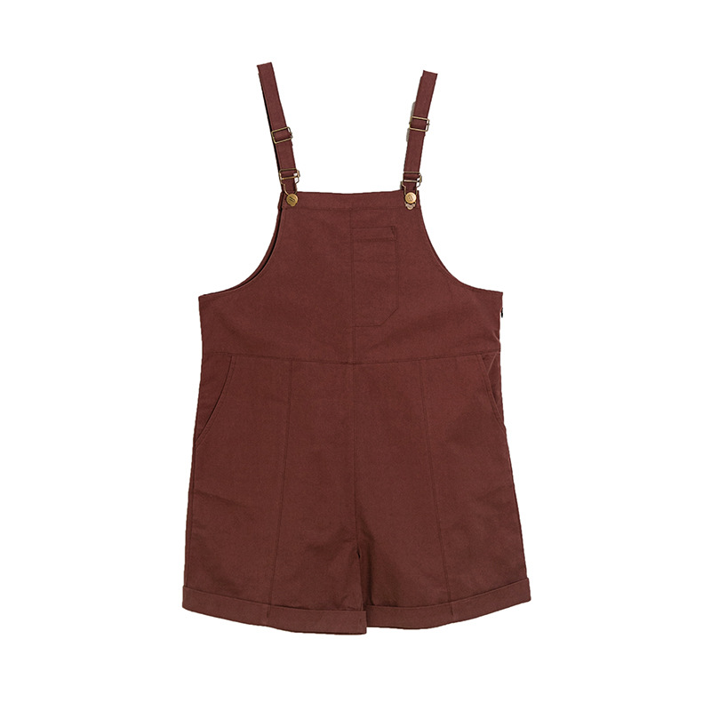 New Spring And Summer College Style Overalls Overalls Shorts Women Loose High-waisted Wide-leg Five-point Pants Women