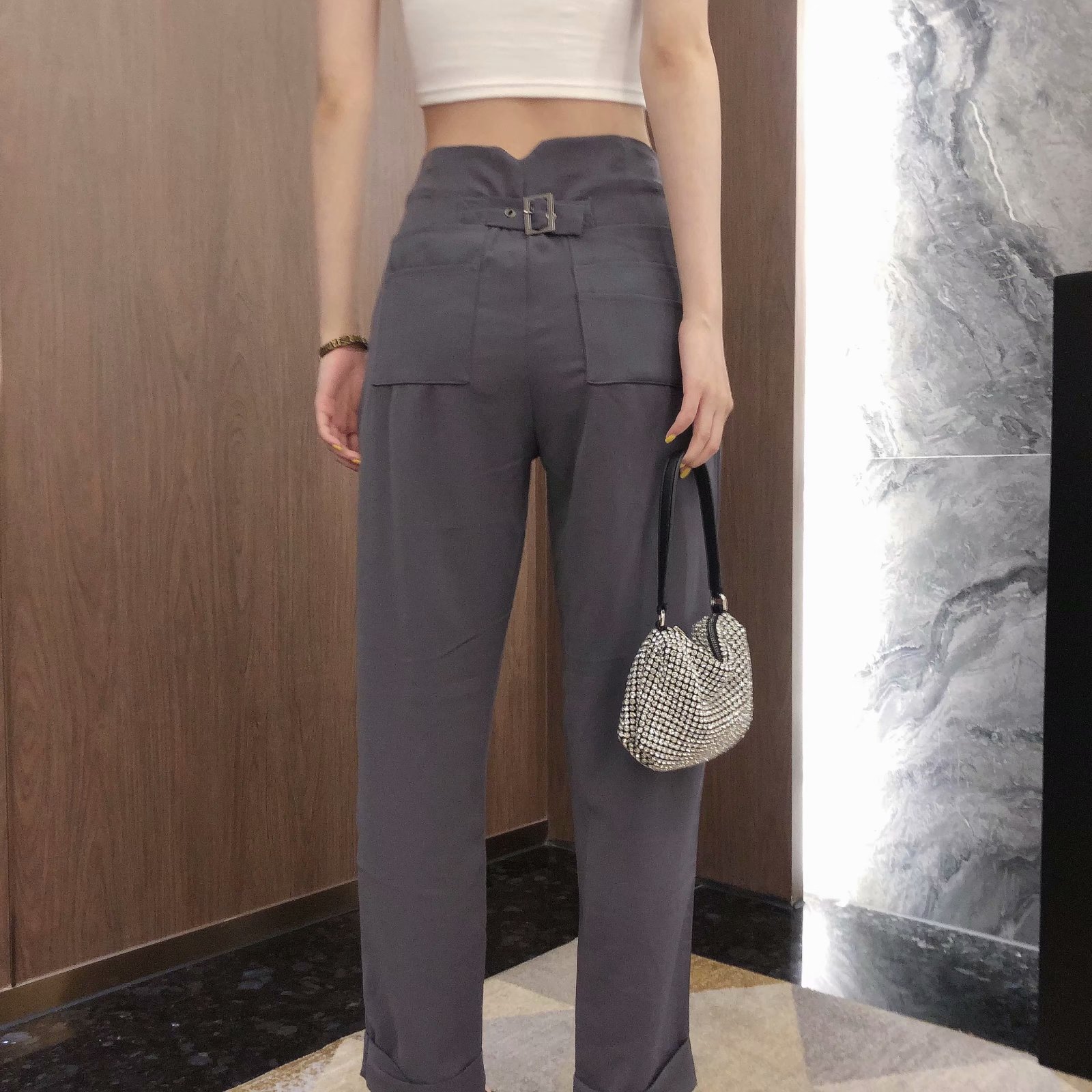 Casual Simple Texture Suit Trousers Straight-leg Pants
