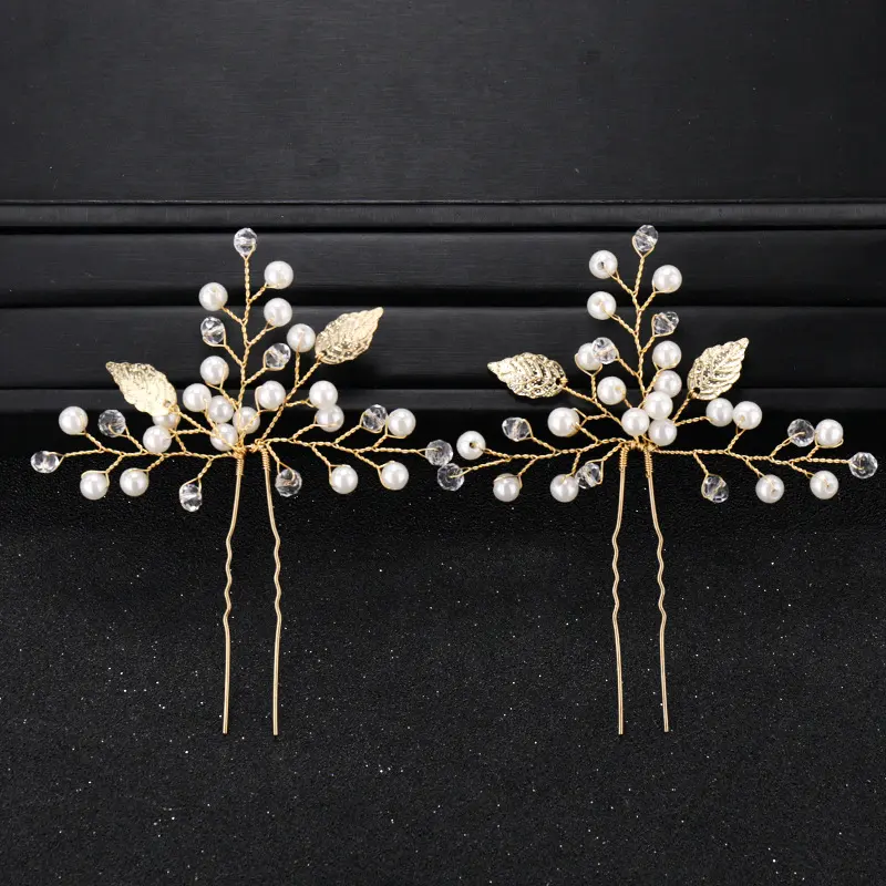 Wedding Jewelry Simple New Bride Headdress Pearl Rhinestone Hairpin
