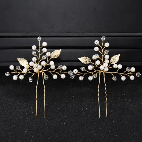 Wedding Jewelry Simple New Bride Headdress Pearl Rhinestone Hairpin