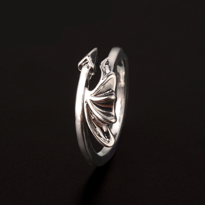 Devil Wings Two color Couple Ring Opening Adjustable