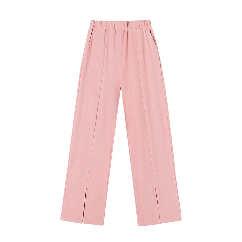 Title 7, Ice Silk Thin Loose High Waist Slit Mopping Pants