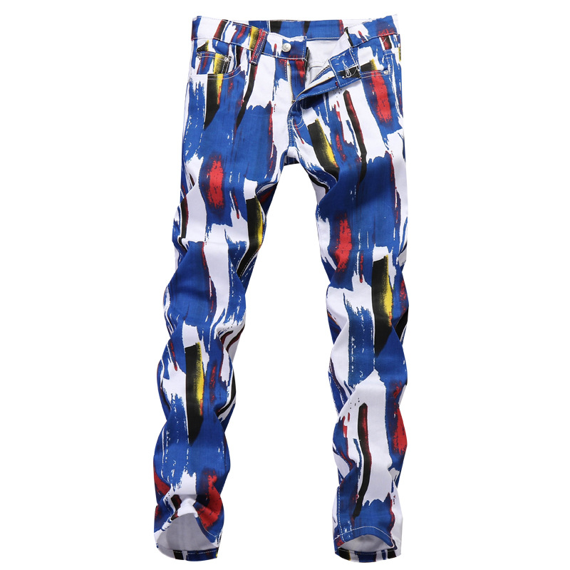 Men's Camouflage Small Straight Stretch Print Trousers