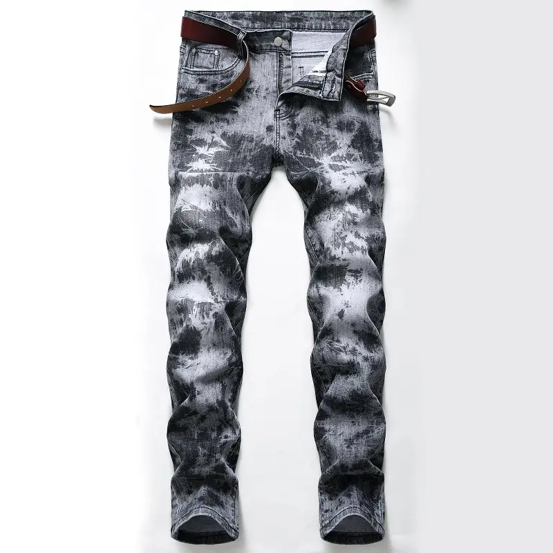 European And American Personality Stretch White Jeans