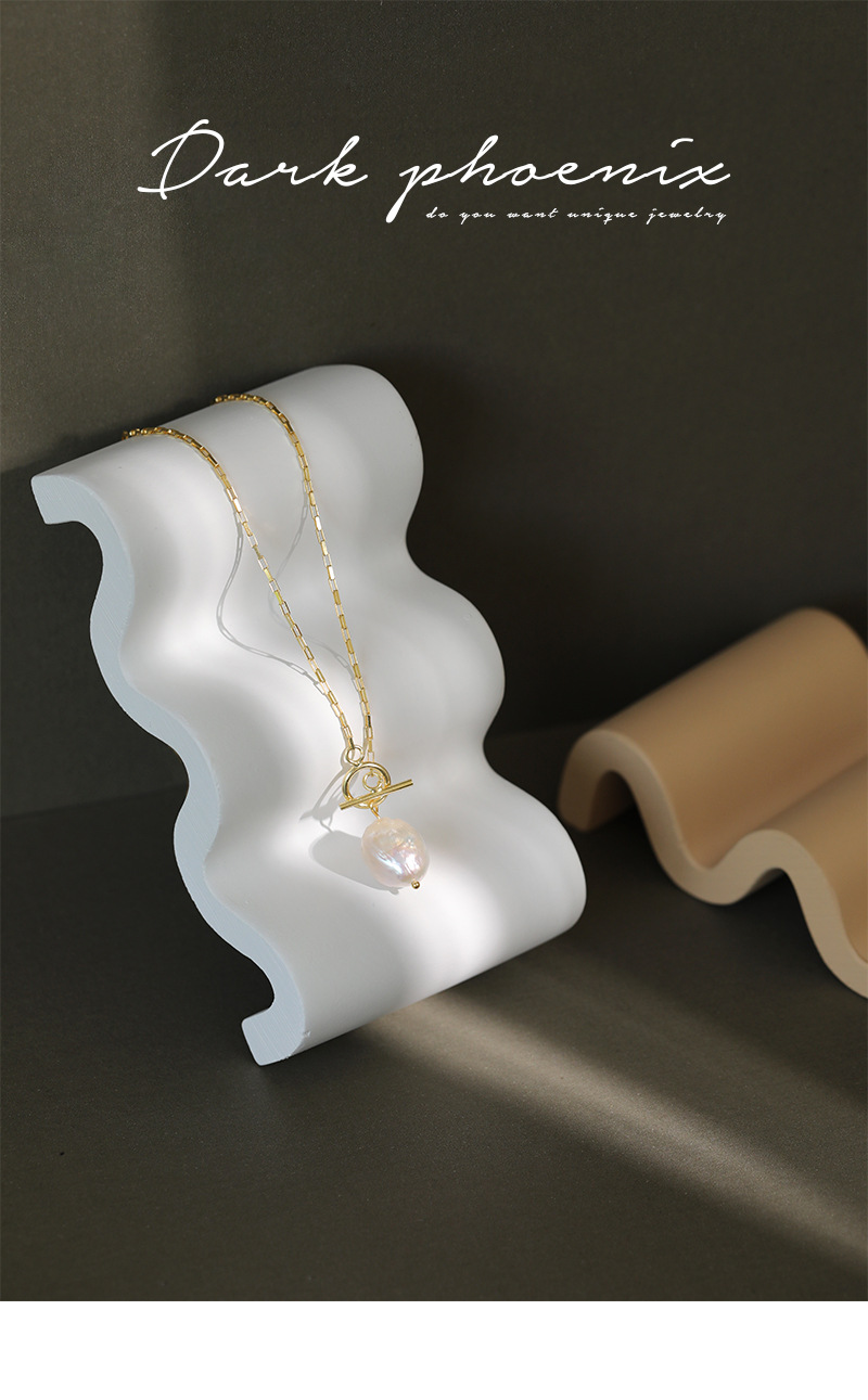 Freshwater Pearl Necklace Feminine Silver Chain Ornament