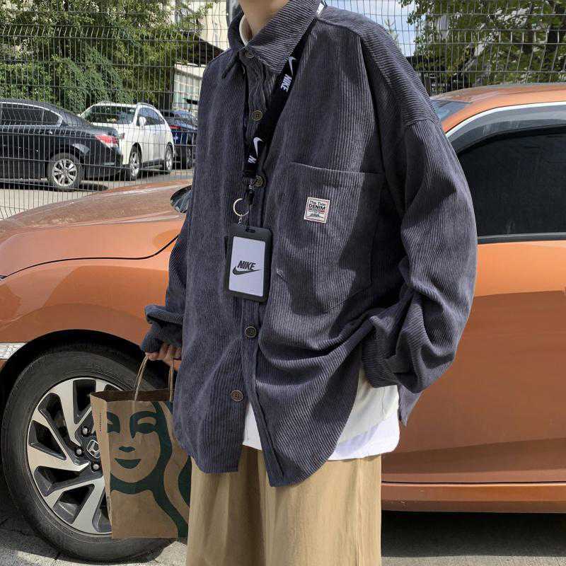 Corduroy Long Sleeve Large Loose Jacket