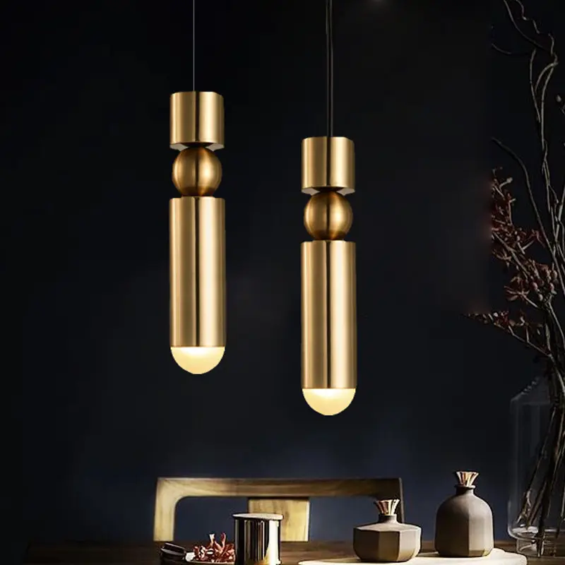 Nordic Brass Pendant Lights Modern Living Room