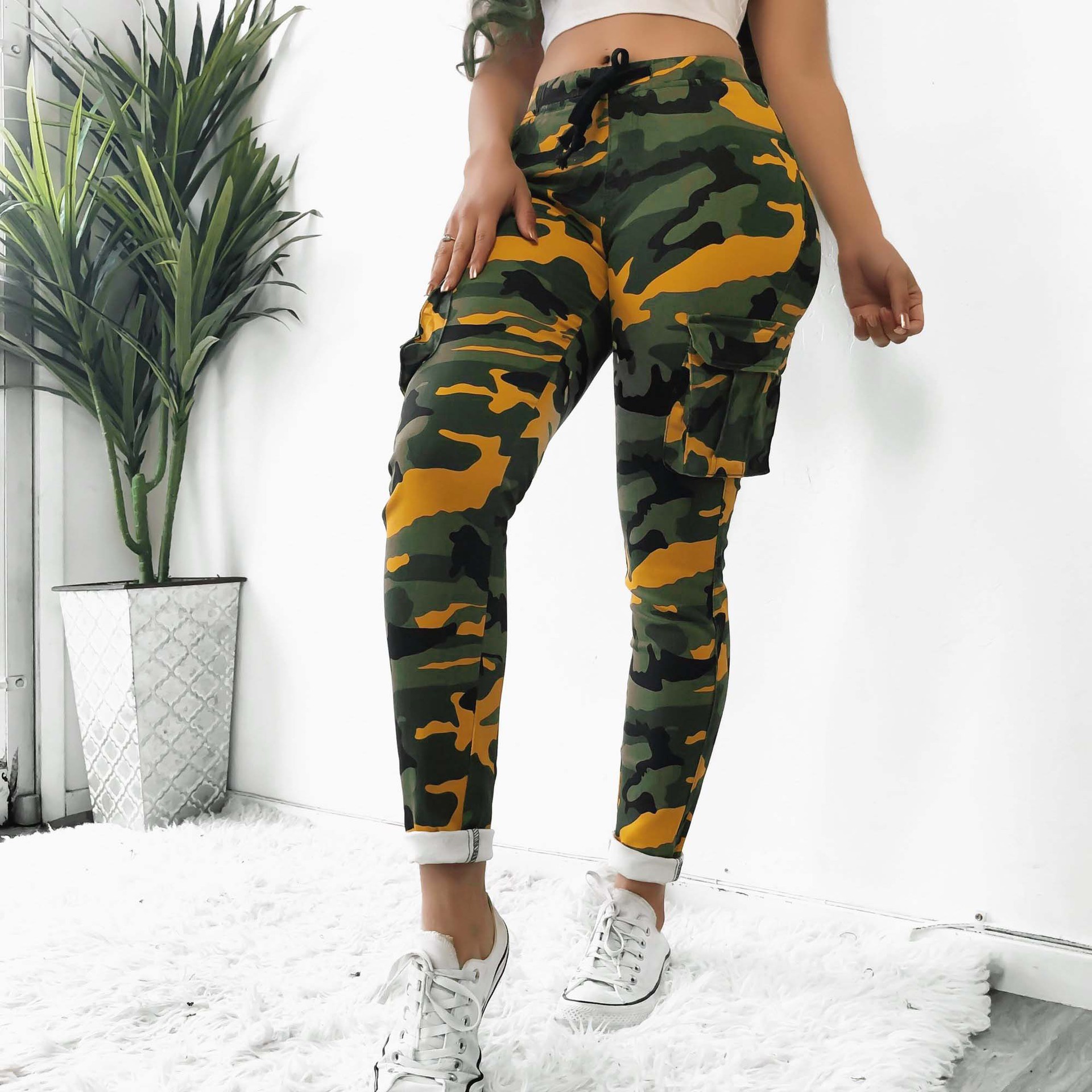 Title 4, Ladies Sexy Repair Camouflage Print Casual Pants