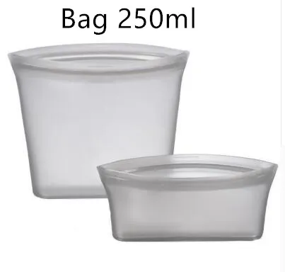 Food Silicone Bag Fresh keeping Storage Box Grey Bag 250Ml - Shop at LoveMi