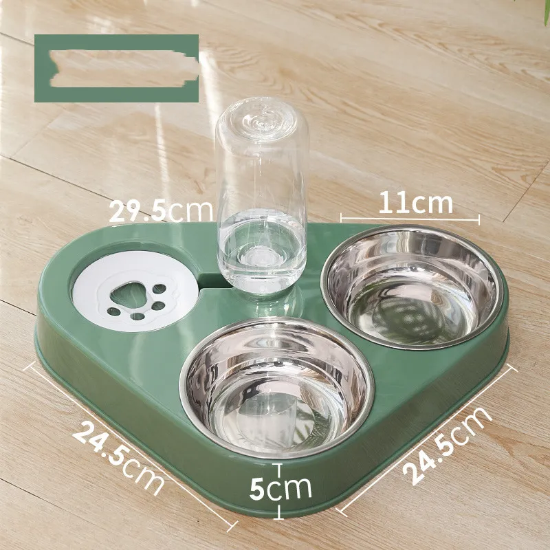 Dog Bowl Double Bowl Automatic Drinking Dog Food Bowl Rice Bowl – image 3
