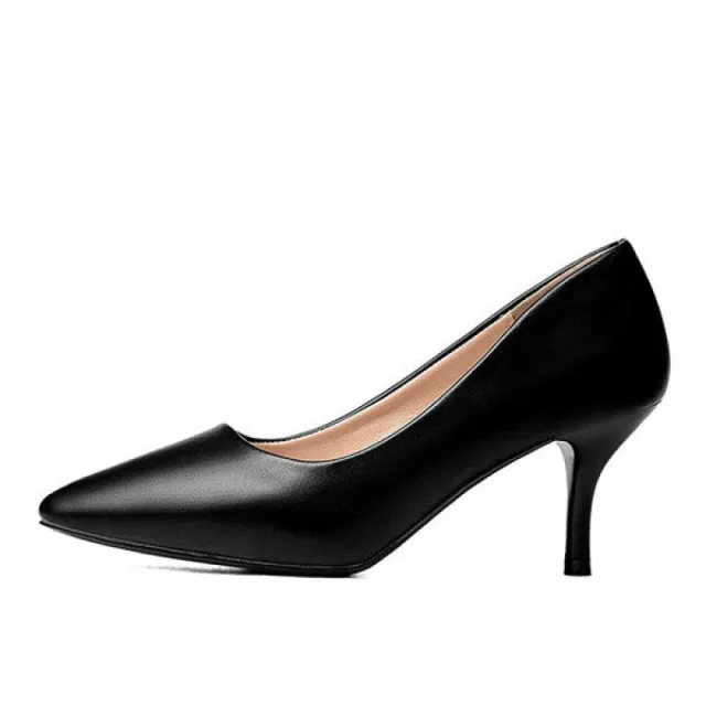 Soft Leather Painless Work Shoes Black High Heels Professional Single Shoes Black - Shop at LoveMi