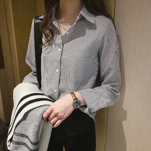 Spring Women's Korean Style New Casual Student Shirt Bottoming