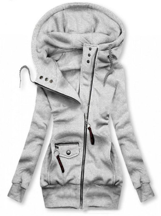 Stitched Drawstring Hooded Slim Fashion Jacket