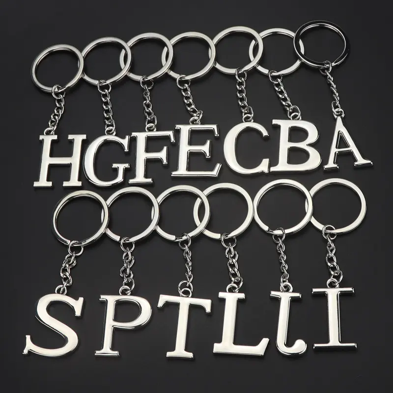 English Alphabet Keychain Personal Name Letter Pendant