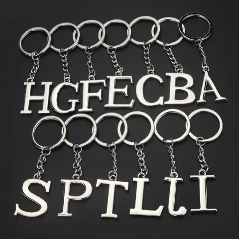 English Alphabet Keychain Personal Name Letter Pendant