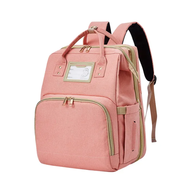 Portable Multifunctional Double Shoulder Mommy Bag Pink - Shop at LoveMi