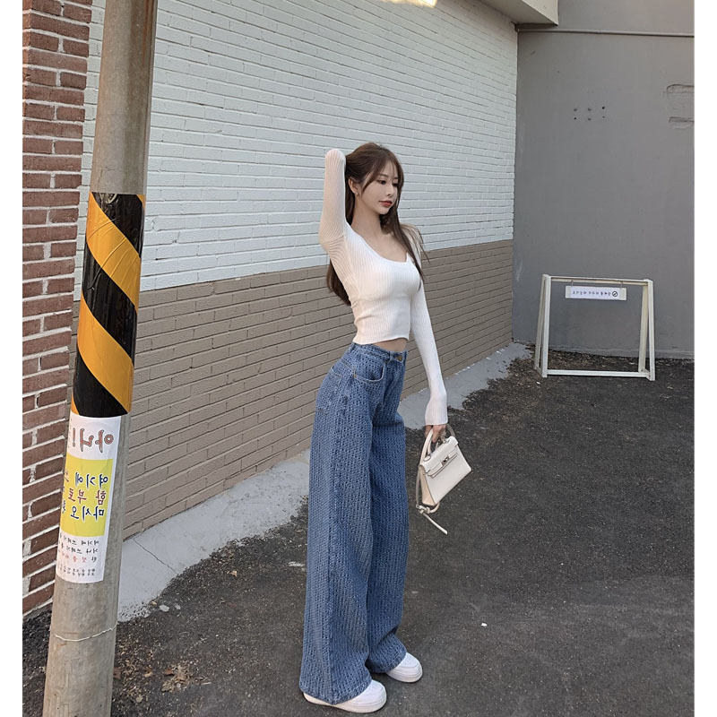 Women's Fashion High-Waist Straight-Leg Jeans