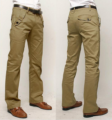 Men's Solid Color Straight-leg Trousers