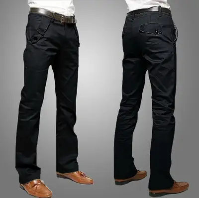 Men's Solid Color Straight-leg Trousers