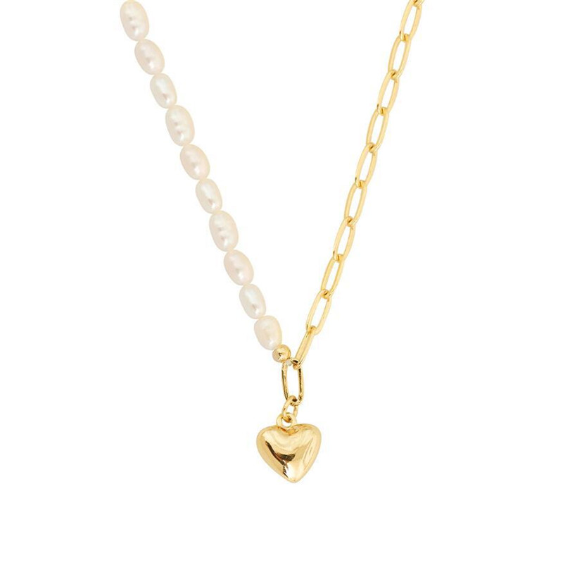 Korea Fashion Simple Plating Gold Love Pendant
