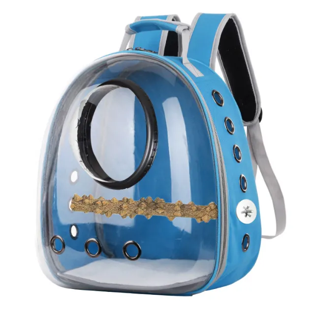 New Style Breathable Pet Bag Outdoor Carrying Bag Parrot Backpack Small Pet Space Bag Upgrade Wathet - Shop at LoveMi